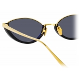 Linda Farrow - Annie C4 Round Sunglasses in Yellow Gold and Tortoiseshell - LFL966C4SUN - Linda Farrow Eyewear