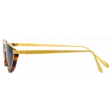 Linda Farrow - Annie C4 Round Sunglasses in Yellow Gold and Tortoiseshell - LFL966C4SUN - Linda Farrow Eyewear