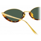 Linda Farrow - Annie C4 Round Sunglasses in Yellow Gold and Tortoiseshell - LFL966C4SUN - Linda Farrow Eyewear