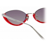 Linda Farrow - Occhiali da Sole Cat-Eye Daisy C3 in Oro Bianco e Rosso - LFL967C3SUN - Linda Farrow Eyewear