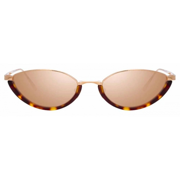 Linda Farrow - Occhiali da Sole Cat-Eye Daisy C4 in Oro Rosa e Tartaruga - LFL967C4SUN - Linda Farrow Eyewear