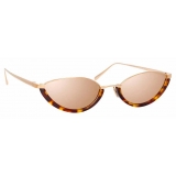 Linda Farrow - Daisy C4 Cat-Eye Sunglasses in Rose Gold and Tortoiseshell - LFL967C4SUN - Linda Farrow Eyewear