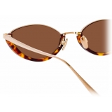 Linda Farrow - Daisy C4 Cat-Eye Sunglasses in Rose Gold and Tortoiseshell - LFL967C4SUN - Linda Farrow Eyewear