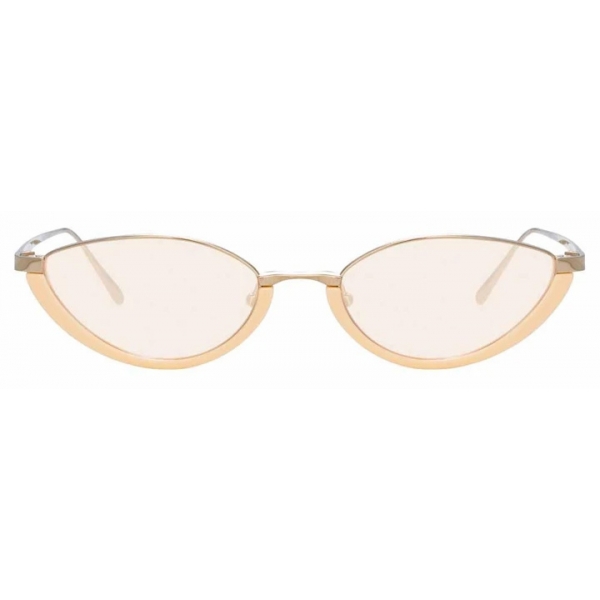 Linda Farrow - Daisy C5 Cat-Eye Sunglasses in Light Gold and Peach - LFL967C5SUN - Linda Farrow Eyewear