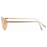 Linda Farrow - Daisy C5 Cat-Eye Sunglasses in Light Gold and Peach - LFL967C5SUN - Linda Farrow Eyewear