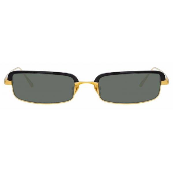 Linda Farrow - Leona C1 Rectangular Sunglasses in Yellow Gold and Black - LFL968C1SUN - Linda Farrow Eyewear