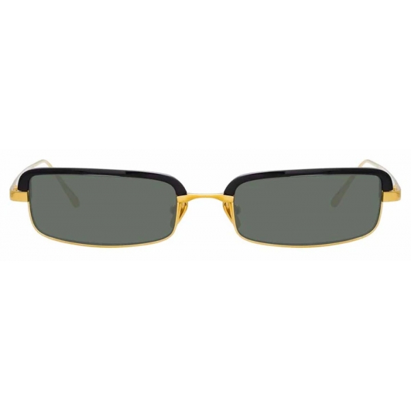 Linda Farrow - Occhiali da Sole Rettangolari Leona C1 in Oro Giallo e Nero - LFL968C1SUN - Linda Farrow Eyewear
