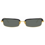 Linda Farrow - Leona C1 Rectangular Sunglasses in Yellow Gold and Black - LFL968C1SUN - Linda Farrow Eyewear