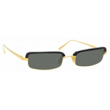 Linda Farrow - Leona C1 Rectangular Sunglasses in Yellow Gold and Black - LFL968C1SUN - Linda Farrow Eyewear