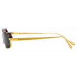 Linda Farrow - Occhiali da Sole Rettangolari Leona C2 in Oro Giallo e Tartaruga - LFL968C2SUN - Linda Farrow Eyewear