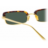 Linda Farrow - Occhiali da Sole Rettangolari Leona C2 in Oro Giallo e Tartaruga - LFL968C2SUN - Linda Farrow Eyewear