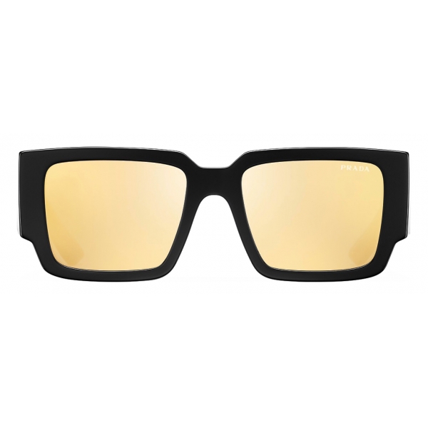 Prada -  Symbole Collection - Occhiali Squadrati - Specchio Oro Nero - Prada Collection - Occhiali da Sole - Prada Eyewear