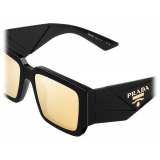 Prada -  Symbole Collection - Occhiali Squadrati - Specchio Oro Nero - Prada Collection - Occhiali da Sole - Prada Eyewear