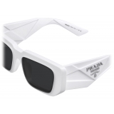 Prada - Prada Symbole - Rectangular Sunglasses - White Slate Gray - Prada Collection - Sunglasses - Prada Eyewear