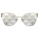 Prada - Symbole Collection - Occhiale Cat Eye - Oro Triangolo Pomice - Prada Collection - Occhiali da Sole - Prada Eyewear