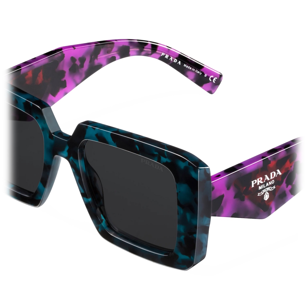 Prada - Prada Symbole - Square Sunglasses - Teal Tortoiseshell Slate Gray -  Prada Collection - Sunglasses - Prada Eyewear - Avvenice