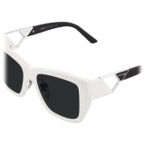 Prada - Prada Symbole - Square Sunglasses - Chalk White Slate Gray - Prada Collection - Sunglasses - Prada Eyewear