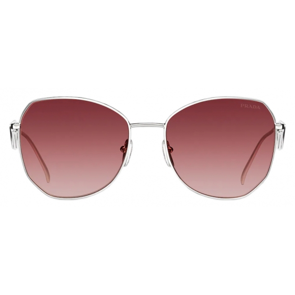 Prada - Prada Symbole - Oversize Sunglasses - Silver Smokey Fire - Prada Collection - Sunglasses - Prada Eyewear