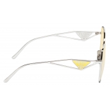 Prada - Prada Symbole - Oversize Sunglasses - Silver Gradient Yellow - Prada Collection - Sunglasses - Prada Eyewear