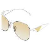 Prada - Prada Symbole - Oversize Sunglasses - Silver Gradient Yellow - Prada Collection - Sunglasses - Prada Eyewear
