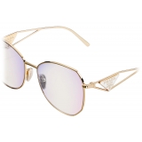 Prada - Symbole Collection - Occhiali Oversize - Oro Pallido Blu - Prada Collection - Occhiali da Sole - Prada Eyewear