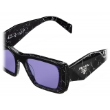 Prada - Prada Symbole - Rectangular Sunglasses - Black Marble Purple - Prada Collection - Sunglasses - Prada Eyewear