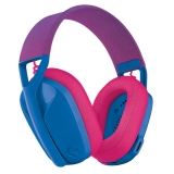 Logitech - G435 Lightspeed Wireless Gaming Headset - Blue and Raspberry - Gaming Headset