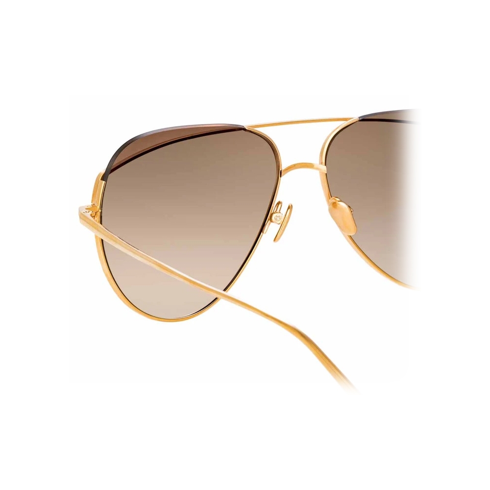 Linda Farrow Colt C6 Aviator Sunglasses In Rose Gold Lfl975c6sun Linda Farrow Eyewear 