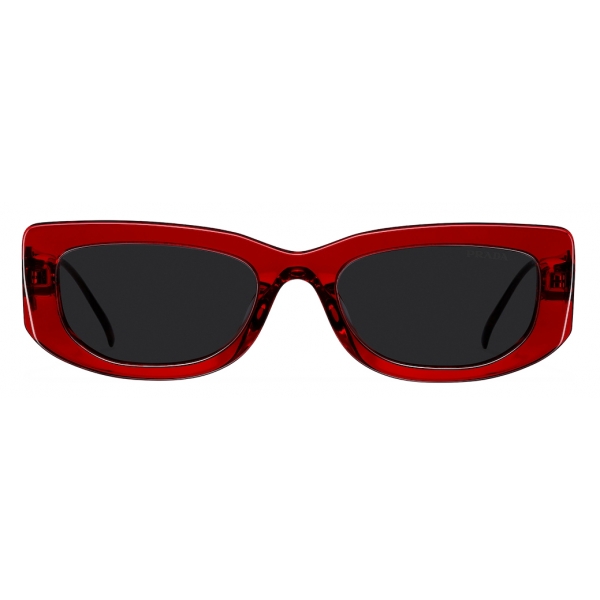 Prada - Prada Symbole - Rectangular Sunglasses - Red Crystal Slate Gray - Prada Collection - Sunglasses - Prada Eyewear
