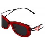 Prada - Prada Symbole - Rectangular Sunglasses - Red Crystal Slate Gray - Prada Collection - Sunglasses - Prada Eyewear