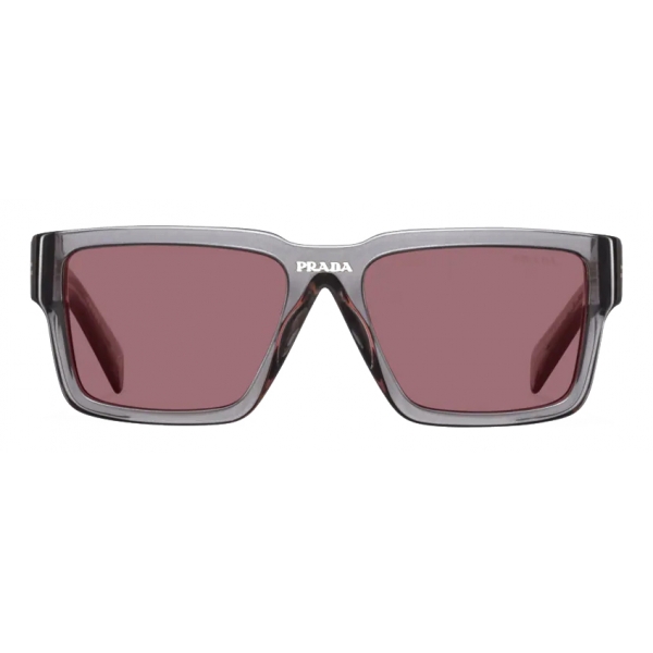 Prada - Prada Runway - Rectangular Sunglasses - Crystal Smoky Gray Cherry - Prada Collection - Sunglasses - Prada Eyewear