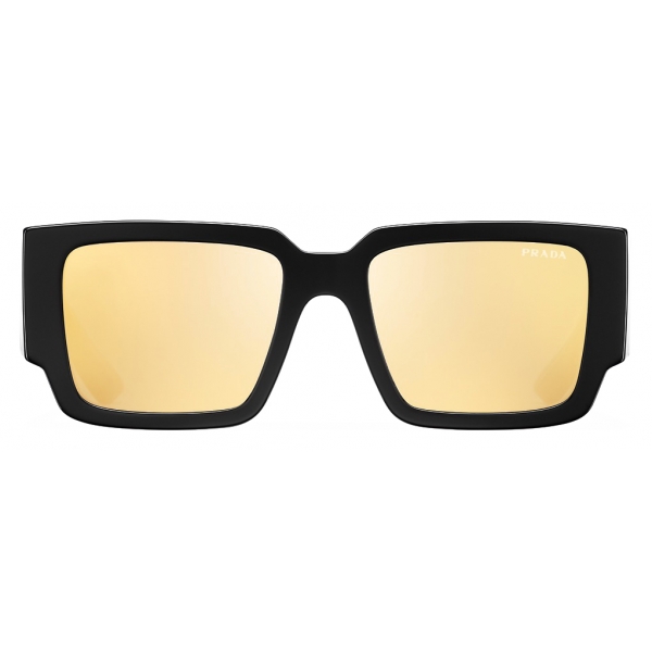 Prada - Prada Symbole - Square Sunglasses - Black Mirror Gold - Prada Collection - Sunglasses - Prada Eyewear