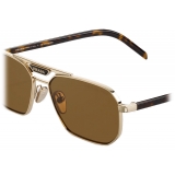 Prada - Prada Eyewear - Geometric Sunglasses - Pale Gold Polarized Brown - Prada Collection - Sunglasses - Prada Eyewear