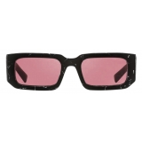 Prada - Prada Symbole - Rectangular Sunglasses - Black Marble Scarlet - Prada Collection - Sunglasses - Prada Eyewear