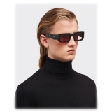 Prada - Prada Symbole - Rectangular Sunglasses - Black Marble Scarlet - Prada Collection - Sunglasses - Prada Eyewear