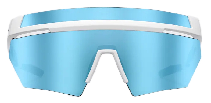 Prada Linea Rossa Impavid - Mask Sunglasses - Opaque White Cyan