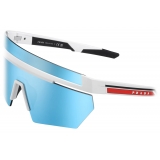 Prada - Prada Linea Rossa Impavid - Mask Sunglasses - Opaque White Cyan - Prada Collection - Sunglasses - Prada Eyewear