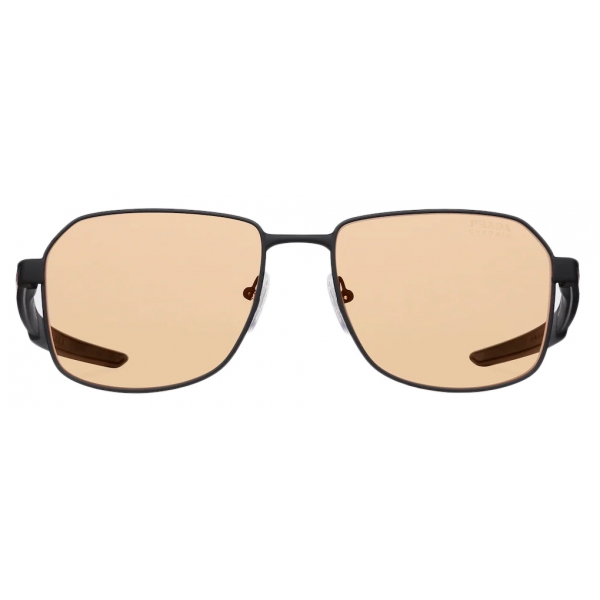 Prada - Prada Linea Rossa - Square Sunglasses - Rubberized Black Amber - Prada Collection - Sunglasses - Prada Eyewear