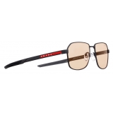 Prada - Prada Linea Rossa - Square Sunglasses - Rubberized Black Amber - Prada Collection - Sunglasses - Prada Eyewear