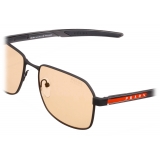 Prada - Linea Rossa Collection – Occhiali Squadrati - Nero Gommato Ambra - Prada Collection - Occhiali da Sole - Prada Eyewear