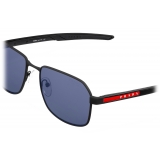 Prada -  Linea Rossa Collection - Occhiali Squadrati - Nero Gommato Blu - Prada Collection - Occhiali da Sole - Prada Eyewear