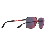 Prada - Prada Linea Rossa - Square Sunglasses - Rubberized Black Red - Prada Collection - Sunglasses - Prada Eyewear