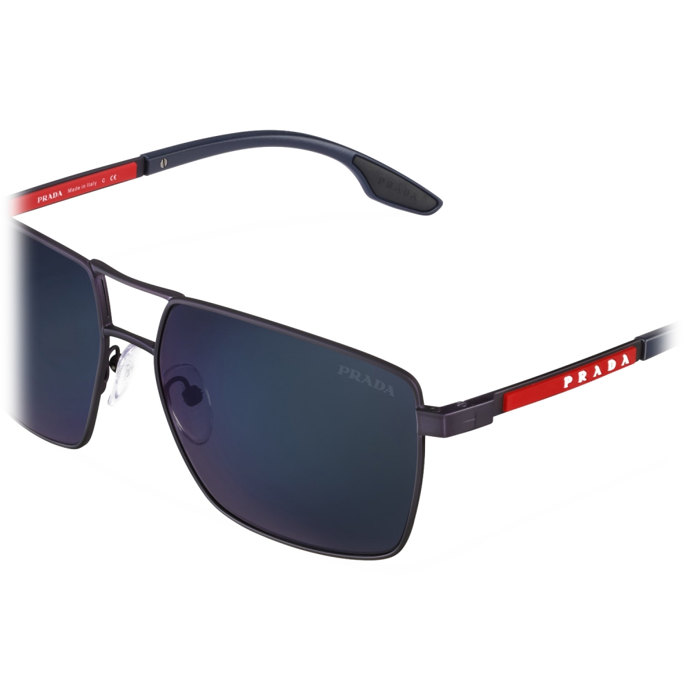 Prada - Prada Linea Rossa - Square Sunglasses - Rubberized Navy Blue ...