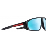 Prada - Linea Rossa Impavid - Mask Sunglasses - Opaque Gray Crystal Cyan - Prada Collection - Sunglasses - Prada Eyewear