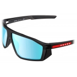 Prada - Linea Rossa Impavid - Mask Sunglasses - Opaque Gray Crystal Cyan - Prada Collection - Sunglasses - Prada Eyewear