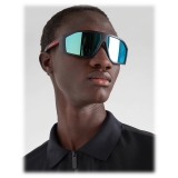 Prada - Linea Rossa Impavid - Mask Sunglasses - Opaque Gray Crystal Cyan - Prada Collection - Sunglasses - Prada Eyewear