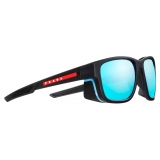 Prada - Linea Rossa Impavid - Square Sunglasses - Gray Crystal Cyan - Prada Collection - Sunglasses - Prada Eyewear