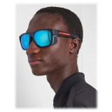 Prada - Linea Rossa Impavid - Square Sunglasses - Gray Crystal Cyan - Prada Collection - Sunglasses - Prada Eyewear