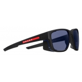 Prada - Linea Rossa Impavid - Square Sunglasses - Rubberized Black Blue - Prada Collection - Sunglasses - Prada Eyewear