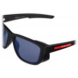 Prada - Linea Rossa Impavid - Square Sunglasses - Rubberized Black Blue - Prada Collection - Sunglasses - Prada Eyewear